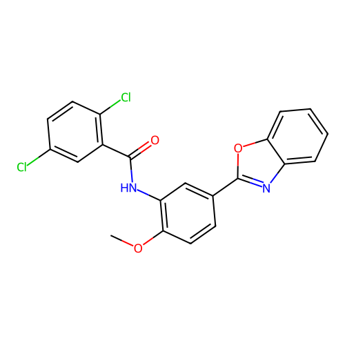 N-[5-(1,3-benzoxazol-2-yl)-2-methoxyphenyl]-2,5-dichlorobenzamide structure