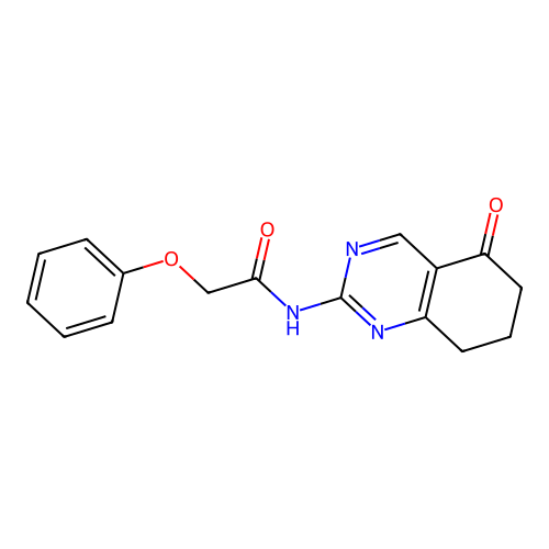 N-(5-oxo-5,6,7,8-tetrahydroquinazolin-2-yl)-2-phenoxyacetamide structure