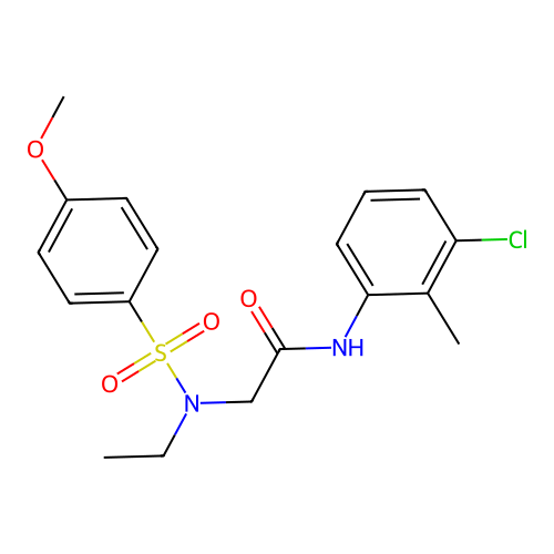 N-(3-chloro-2-methylphenyl)-2-[ethyl-(4-methoxyphenyl)sulfonylamino]acetamide structure