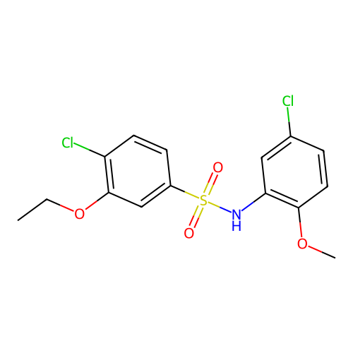 4-chloro-N-(5-chloro-2-methoxyphenyl)-3-ethoxybenzene-1-sulfonamide structure
