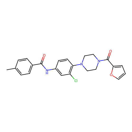 N-[3-chloro-4-[4-(furan-2-carbonyl)piperazin-1-yl]phenyl]-4-methylbenzamide structure