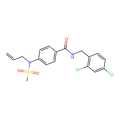 N-[(2,4-dichlorophenyl)methyl]-4-[methylsulfonyl(prop-2-enyl)amino]benzamide structure