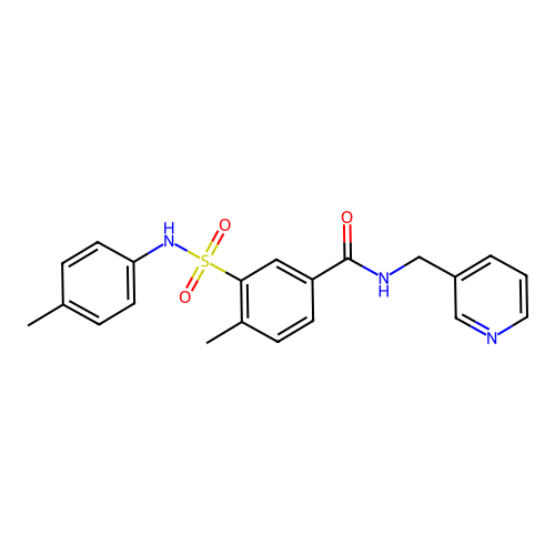 4-methyl-3-[(4-methylphenyl)sulfamoyl]-N-(pyridin-3-ylmethyl)benzamide structure