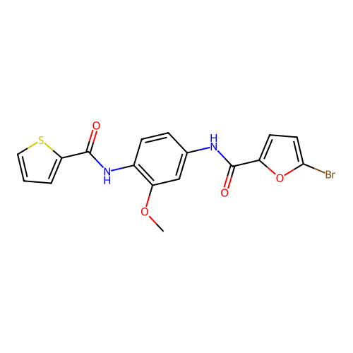 5-bromo-N-[3-methoxy-4-(thiophene-2-carbonylamino)phenyl]furan-2-carboxamide structure