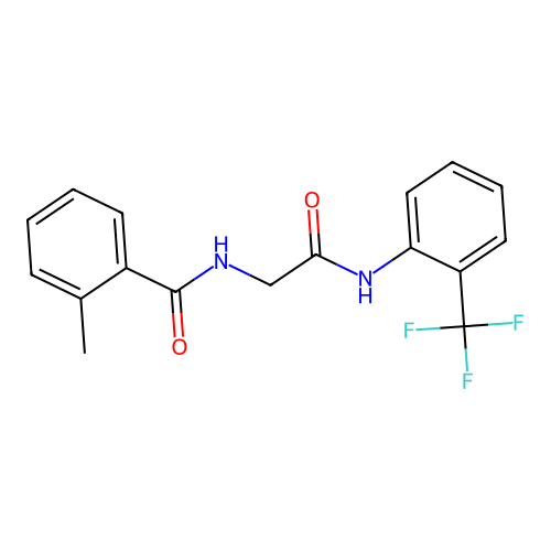 2-methyl-N-[2-oxo-2-[2-(trifluoromethyl)anilino]ethyl]benzamide structure