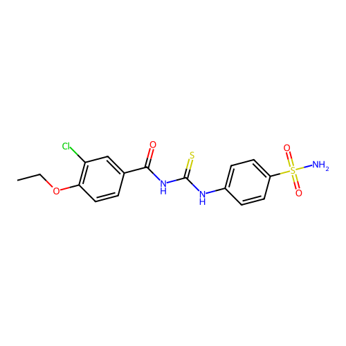 3-chloro-4-ethoxy-N-[(4-sulfamoylphenyl)carbamothioyl]benzamide structure