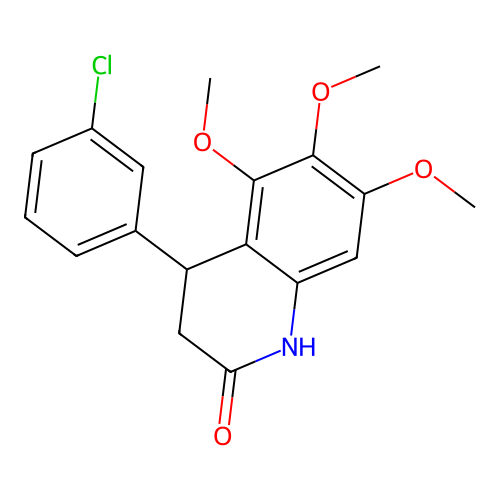 4-(3-chlorophenyl)-5,6,7-trimethoxy-3,4-dihydro-1H-quinolin-2-one structure