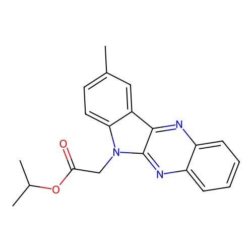 propan-2-yl 2-{9-methyl-6H-indolo[2,3-b]quinoxalin-6-yl}acetate structure