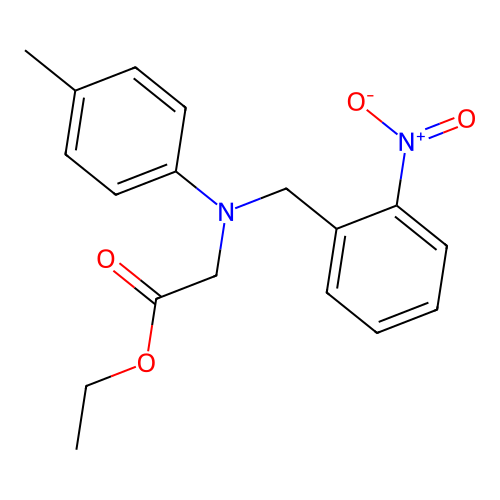 ethyl 2-[4-methyl-N-[(2-nitrophenyl)methyl]anilino]acetate structure