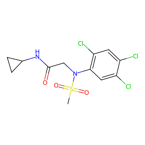 N-cyclopropyl-2-(2,4,5-trichloro-N-methylsulfonylanilino)acetamide structure