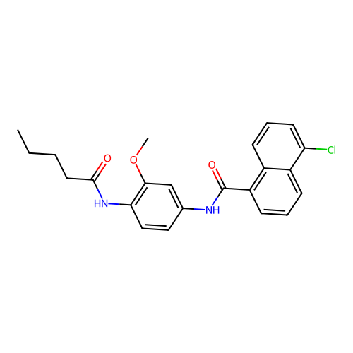 5-chloro-N-[3-methoxy-4-(pentanoylamino)phenyl]naphthalene-1-carboxamide structure