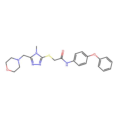 2-[[4-methyl-5-(morpholin-4-ylmethyl)-1,2,4-triazol-3-yl]sulfanyl]-N-(4-phenoxyphenyl)acetamide structure
