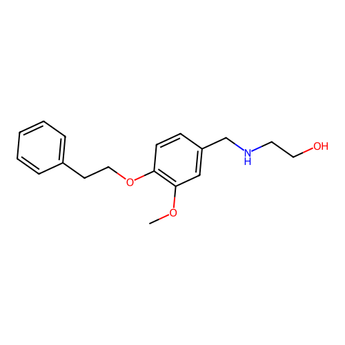 2-{[3-Methoxy-4-(2-phenylethoxy)benzyl]amino}ethanol structure