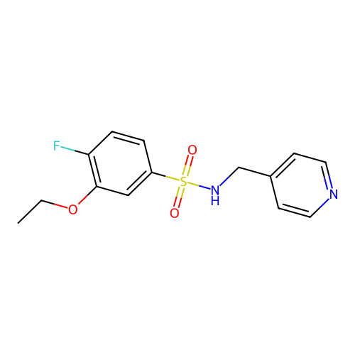 3-ethoxy-4-fluoro-N-(pyridin-4-ylmethyl)benzenesulfonamide structure