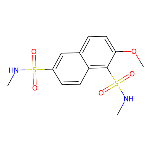 2-methoxy-N,N'-dimethylnaphthalene-1,6-disulfonamide structure