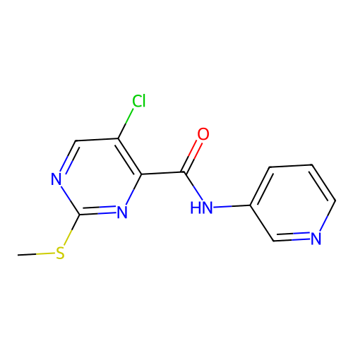 5-chloro-2-(methylsulfanyl)-N-(pyridin-3-yl)pyrimidine-4-carboxamide structure