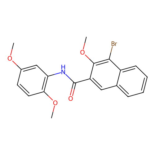 4-bromo-N-(2,5-dimethoxyphenyl)-3-methoxynaphthalene-2-carboxamide structure