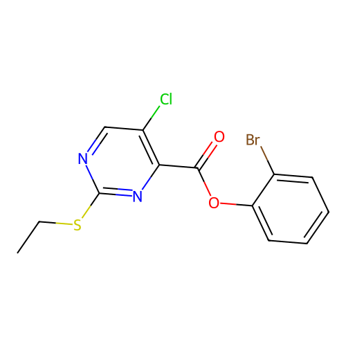 2-Bromophenyl 5-chloro-2-(ethylsulfanyl)pyrimidine-4-carboxylate structure
