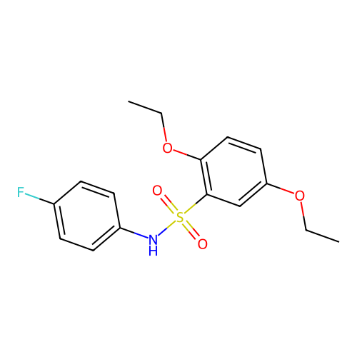2,5-diethoxy-N-(4-fluorophenyl)benzenesulfonamide structure