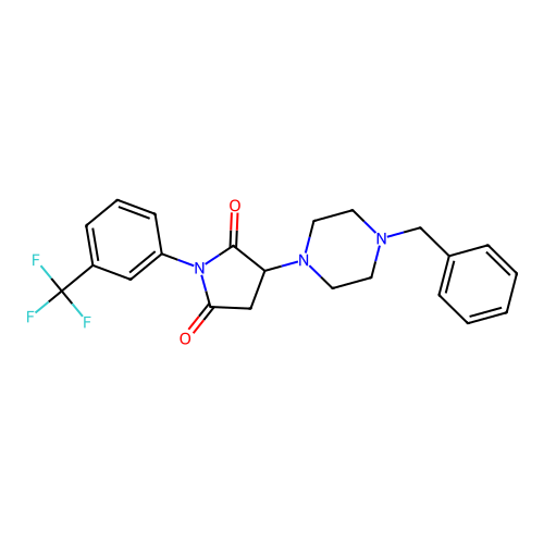 3-(4-Benzylpiperazin-1-yl)-1-[3-(trifluoromethyl)phenyl]pyrrolidine-2,5-dione structure