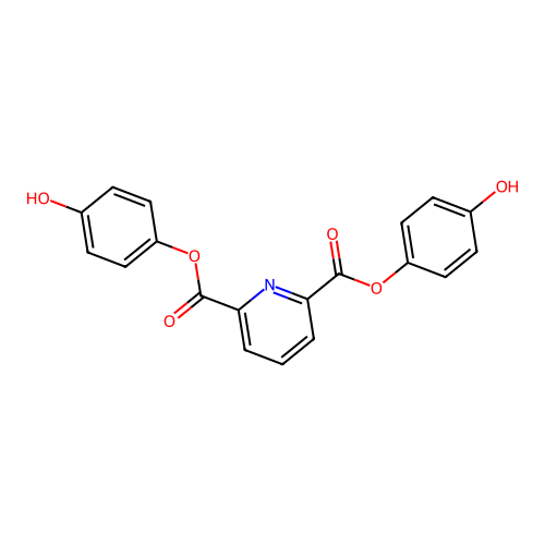 Bis(4-hydroxyphenyl) pyridine-2,6-dicarboxylate structure