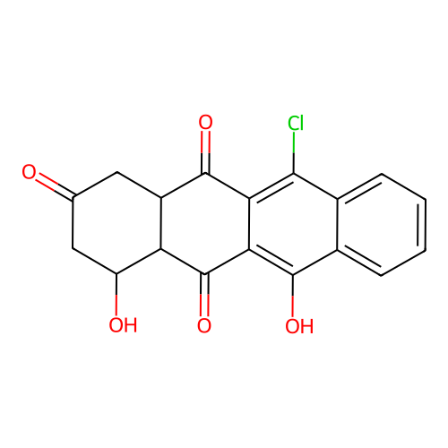 11-chloro-4,6-dihydroxy-3,4,4a,12a-tetrahydro-1H-tetracene-2,5,12-trione structure