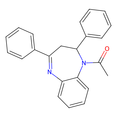 1H-1,5-Benzodiazepine, 1-acetyl-2,3-dihydro-2,4-diphenyl- structure