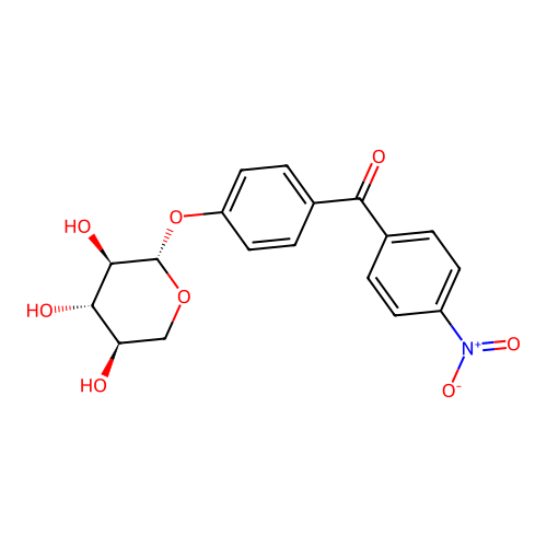 Methanone, (4-nitrophenyl)(4-(beta-D-xylopyranosyloxy)phenyl)- structure