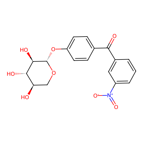 Methanone, (3-nitrophenyl)(4-(beta-D-xylopyranosyloxy)phenyl)- structure