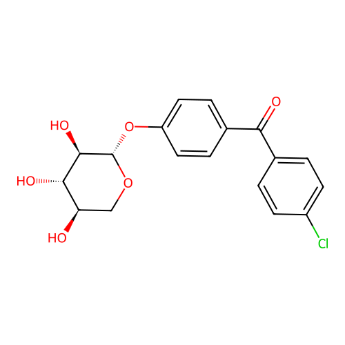Methanone, (4-chlorophenyl)(4-(beta-D-xylopyranosyloxy)phenyl)- structure