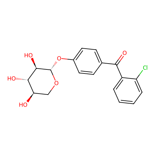Methanone, (2-chlorophenyl)(4-(beta-D-xylopyranosyloxy)phenyl)-, hydrate structure