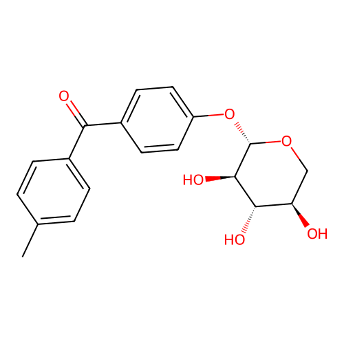 Methanone, (4-methylphenyl)(4-(beta-D-xylopyranosyloxy)phenyl)-, hydrate structure
