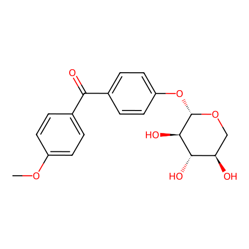 Methanone, (4-methoxyphenyl)(4-(beta-D-xylopyranosyloxy)phenyl)- structure