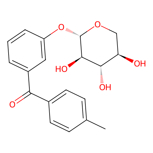 Methanone, (4-methylphenyl)(3-(beta-D-xylopyranosyloxy)phenyl)- structure