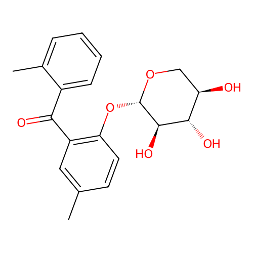 Methanone, (2-methylphenyl)(5-methyl-2-(beta-D-xylopyranosyloxy)phenyl)- structure