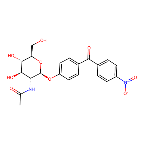 Methanone, (4-((2-(acetylamino)-2-deoxy-beta-D-glucopyranosyl)oxy)phenyl)(4-nitrophenyl)-, hydrate structure