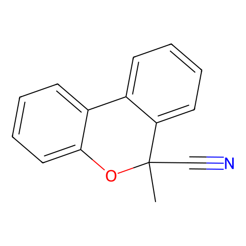 6H-Dibenzo(b,d)pyran-6-carbonitrile, 6-methyl- structure