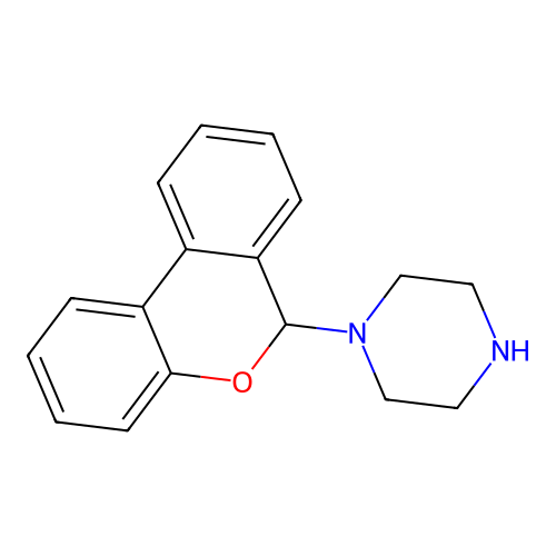 Piperazine, 1-(6H-dibenzo(b,d)pyran-6-yl)- structure