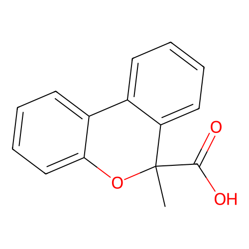 6H-Dibenzo(b,d)pyran-6-carboxylic acid, 6-methyl- structure