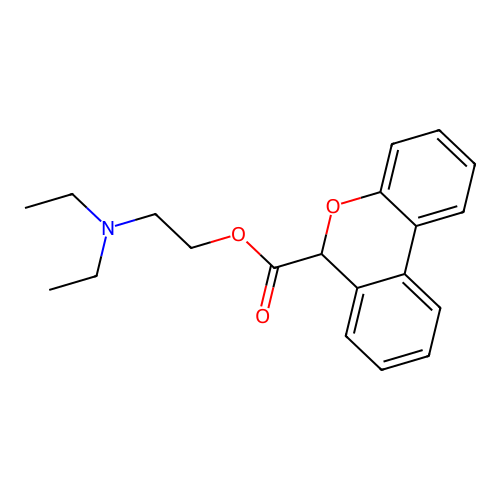 6H-Dibenzo(b,d)pyran-6-carboxylic acid, 2-(diethylamino)ethyl ester structure