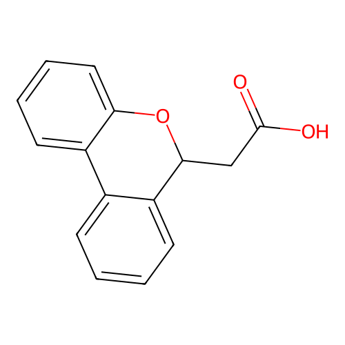 6H-Dibenzo(b,d)pyran-6-acetic acid structure