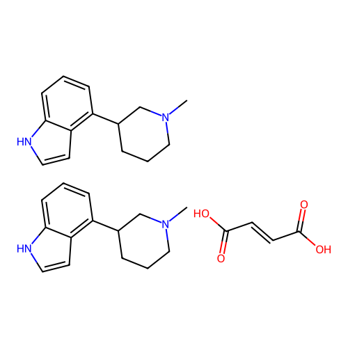 1H-Indole, 4-(1-methyl-3-piperidinyl)-, (E)-2-butenedioate (2:1) structure