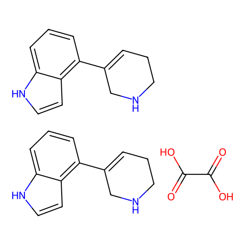 1H-Indole, 4-(1,2,5,6-tetrahydro-3-pyridinyl)-, ethanedioate (2:1) structure