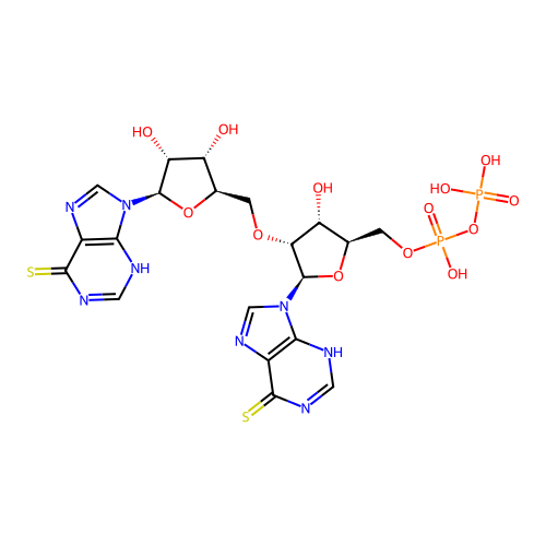 P(1),P(2)-bis(6-mercaptopurine-9 beta-ribofuranoside)-5'-pyrophosphate structure