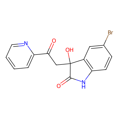 5-bromo-3-hydroxy-3-[2-oxo-2-(pyridin-2-yl)ethyl]-1,3-dihydro-2H-indol-2-one structure