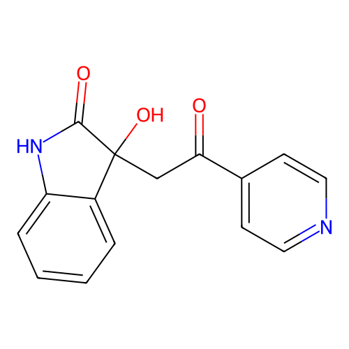 3-hydroxy-3-(2-oxo-2-pyridin-4-ylethyl)-1H-indol-2-one structure