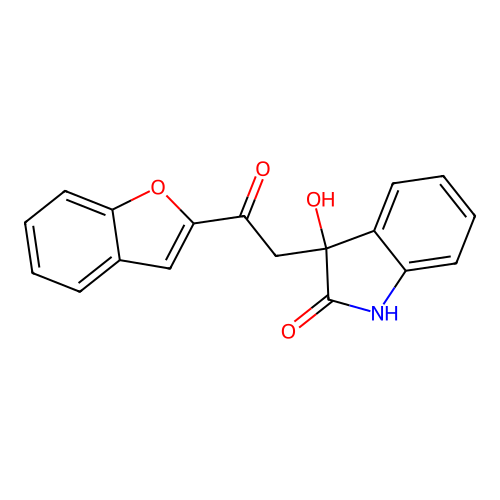 3-[2-(1-benzofuran-2-yl)-2-oxoethyl]-3-hydroxy-1,3-dihydro-2H-indol-2-one structure
