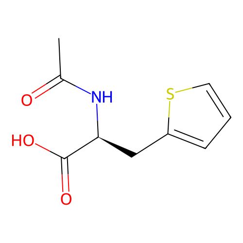 (2S)-2-acetamido-3-thiophen-2-ylpropanoic acid structure