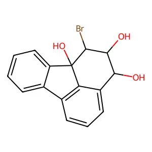 (1r,2r,3s,10Br)-1-bromo-2,3-dihydrofluoranthene-2,3,10b(1h)-triol structure