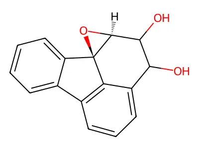 syn-2,3-Dihydroxy-1,10b-epoxy-1,2,3-trihydrofluoranthene structure